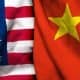 China versus US flags