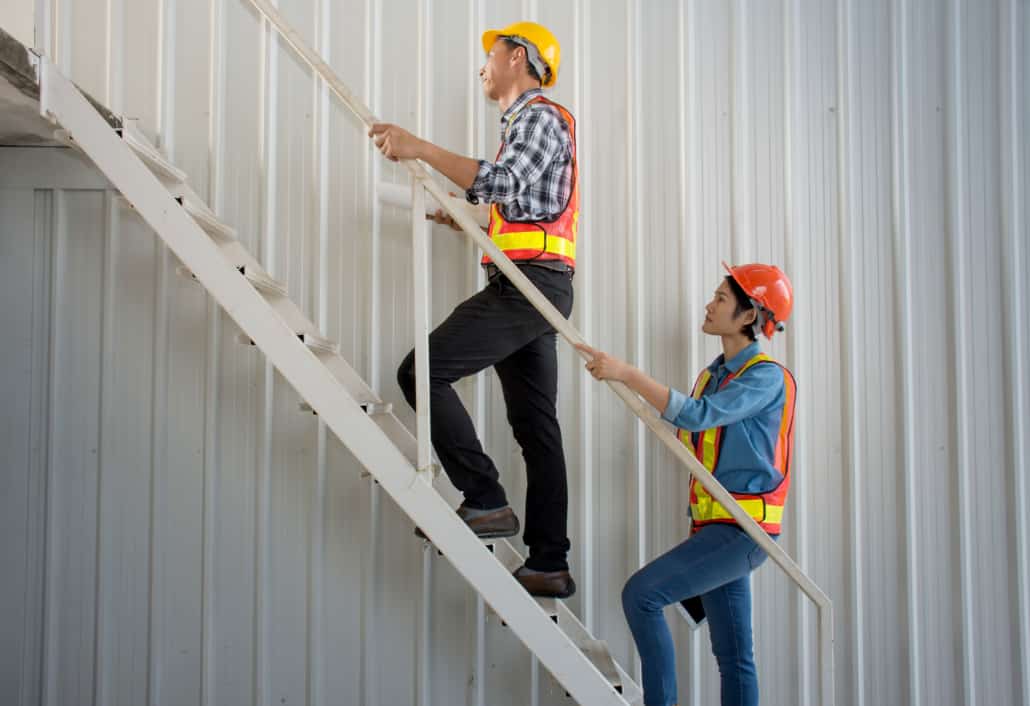 ascending and descending stairs